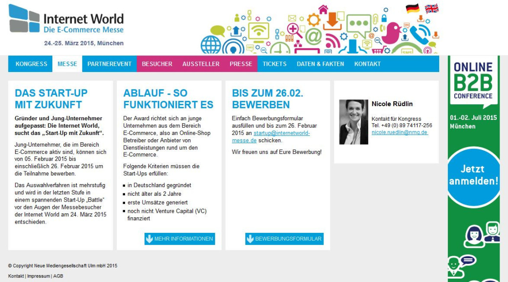 Gründerwettbewerb für Start-Up aus der E-Commerce- Internet World